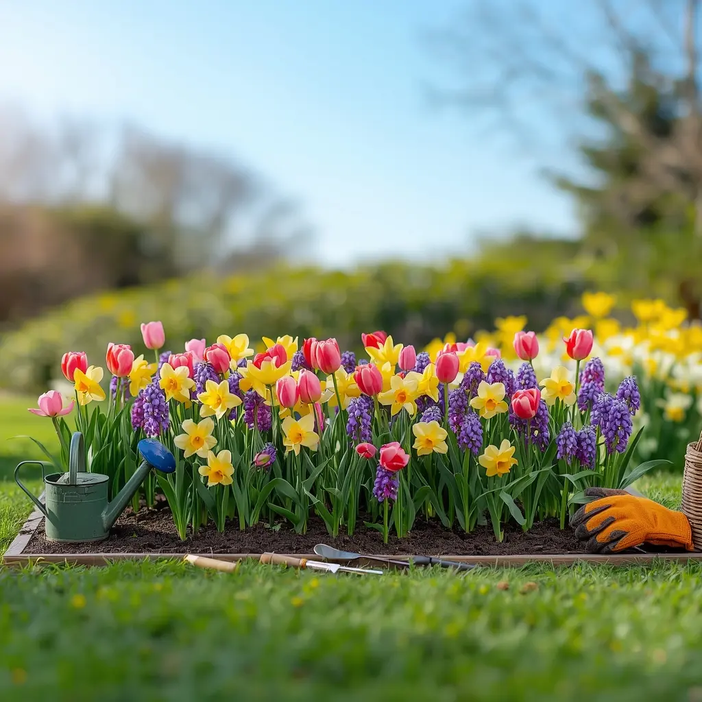 Seasonal planting services with fresh spring flowers